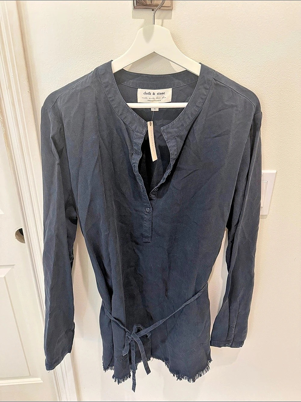 cloth & stone Tie-Waist Tunic in Gray Size XL NWT